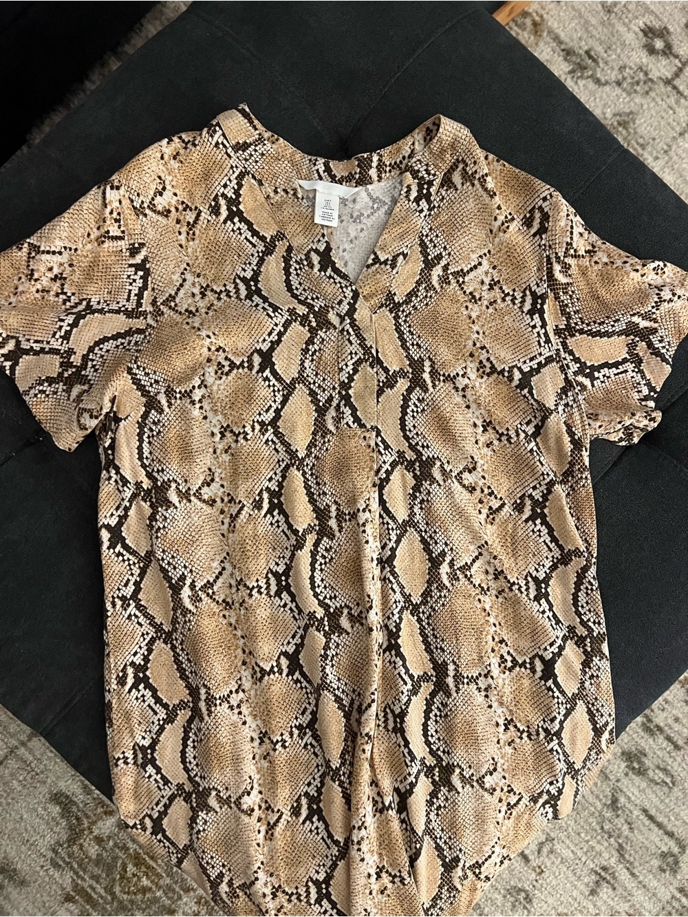 H&M Snake-Print Dress in Tan and Black